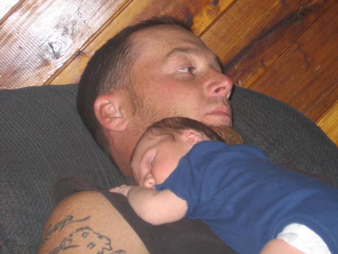 Rilye sleeping on BJ